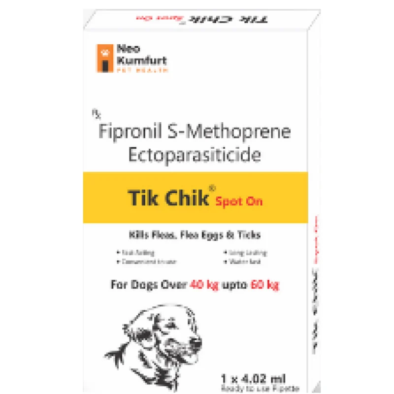 Neo Kumfurt Tik Chik (Fipronil) Anti-tick & flea Spot On for Dogs - 40-60kg