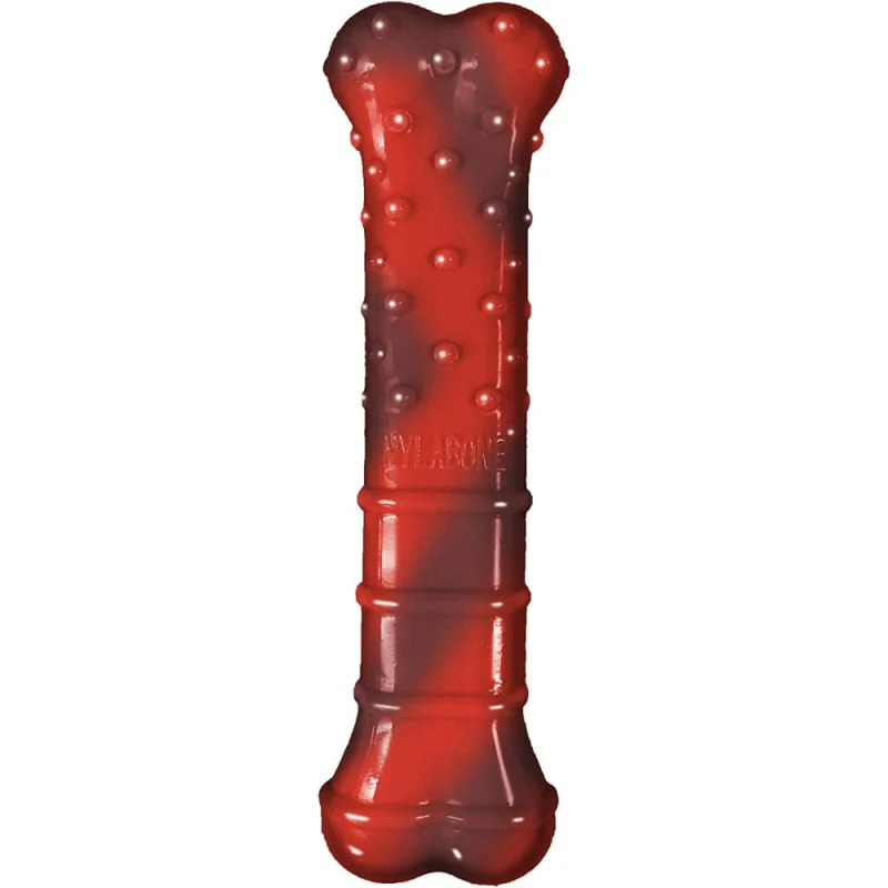 Nylabone Beef Flavored Power Chew Textured Bone Red Brown