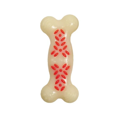 Nylabone Power Action Ridges Bone Chew Toy For Dogs Natural Red