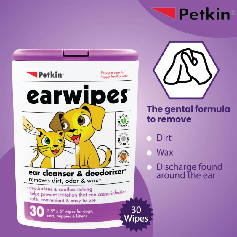 Petkin Ear Wipes for Dogs and Cats — back view