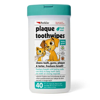 Petkin Plaque Fresh Mint Toothwipes For Dogs