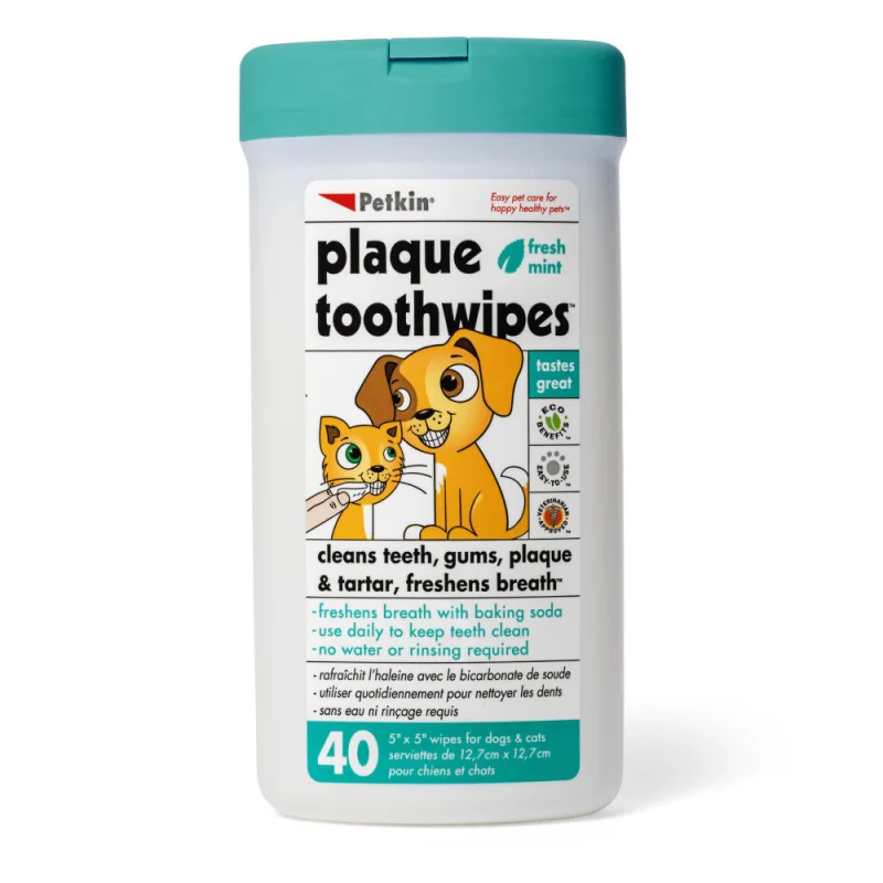 Petkin Plaque Fresh Mint Toothwipes For Dogs