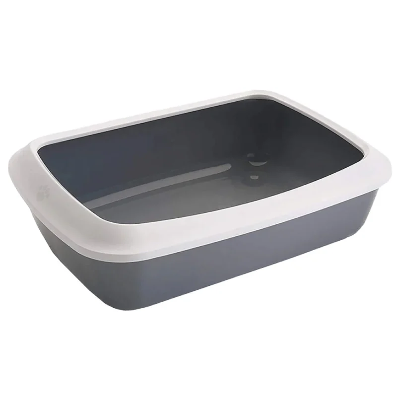 Savic Iriz Litter Tray With Rim For Cats Cold Grey