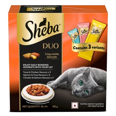 Sheba Duo Tuna & Chicken, Salmon & Tuna, Chicken & Salmon Crunchy Adult Cat Treats