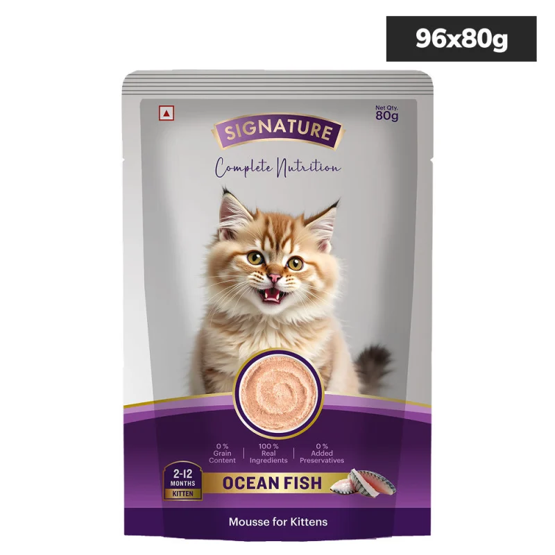 Signature Grain Zero Ocean Fish Mousse Kitten Cat Wet Food — detail shot