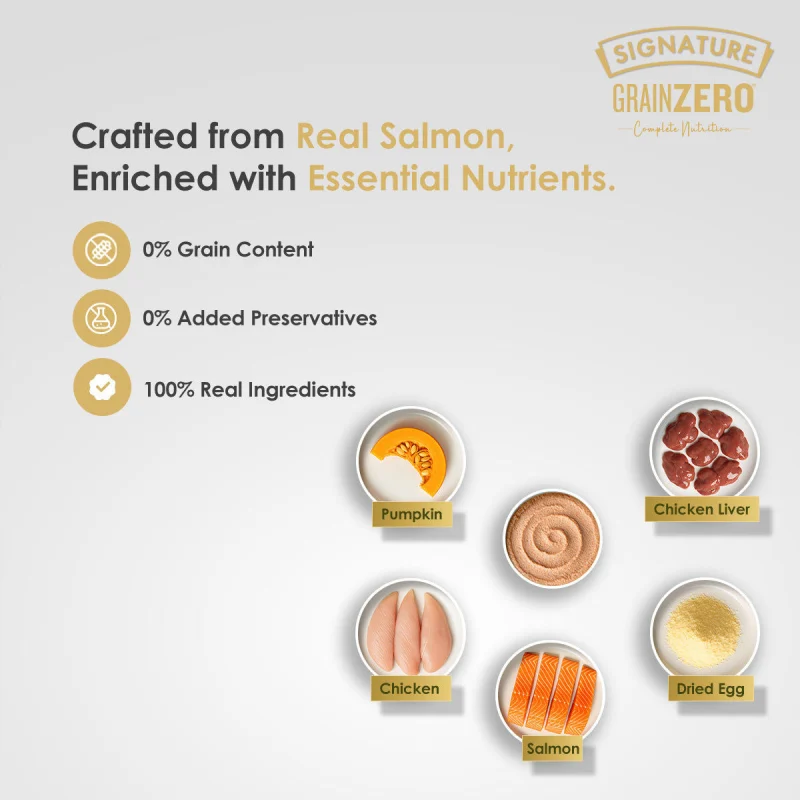 Signature Grain Zero Salmon Mousse Adult Cat Wet Food — detail shot