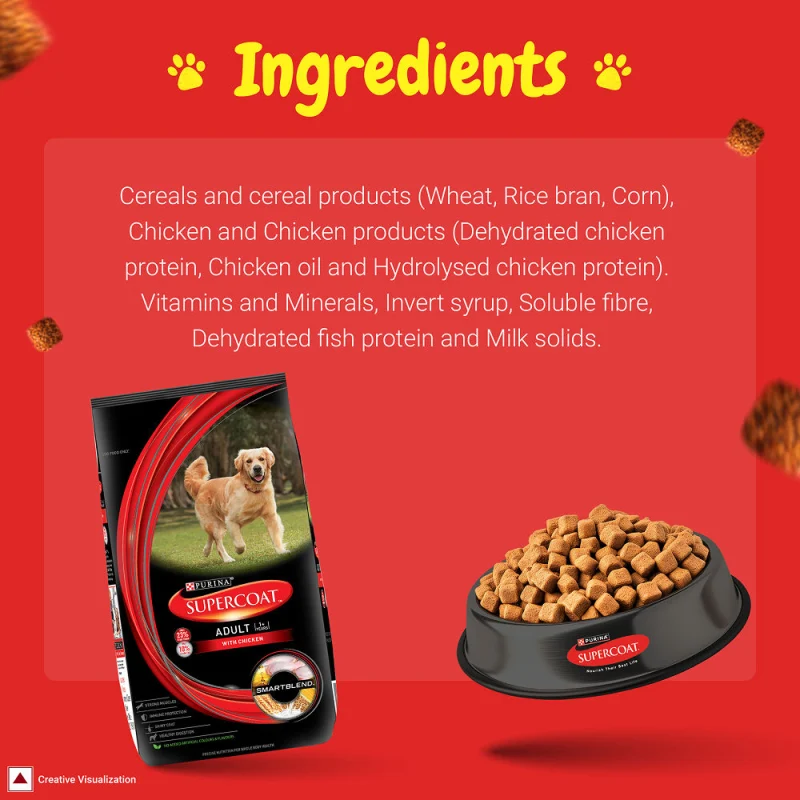Purina SuperCoat with Chicken Smartblend Adult Dog Dry Food — back view