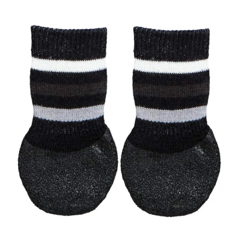 Trixie Non Slip with All Round Rubber Coated Socks for Dogs (Black) - XS-S