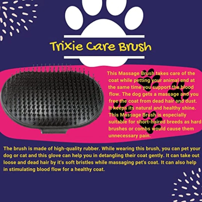 Trixie Brush Rubber for Dogs and Cats — back view