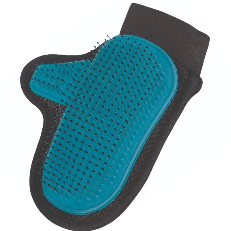 Trixie Coat Care Glove Wire Bristles with Tips for Dogs — side view