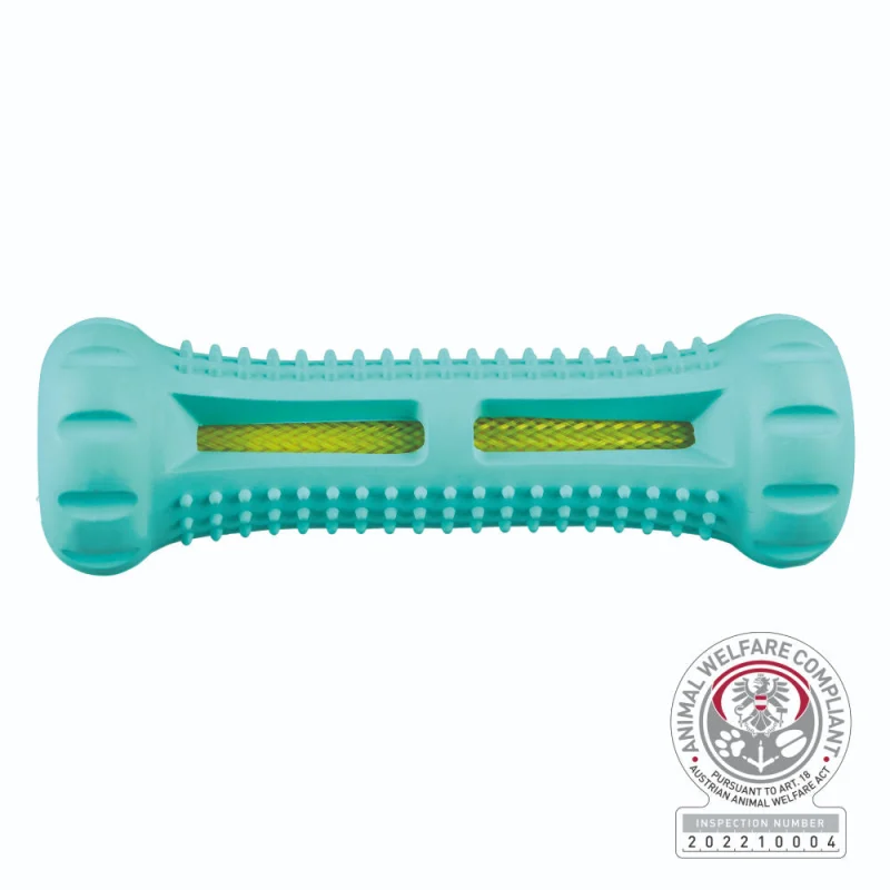Trixie Denta Mint Flavour Natural Rubber Fun Bone Toy for Dogs — side view
