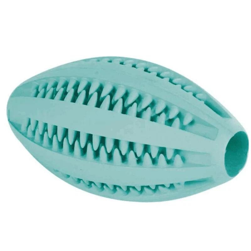 Trixie Denta Mint Flavour Natural Rubber Fun Rugby Ball