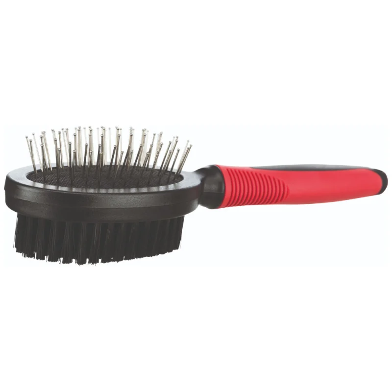 Trixie Double Sided Pin and Bristle Brush for Dogs — back view