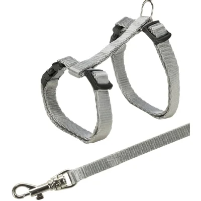 Trixie Harness With Leash For Kittens Grey
