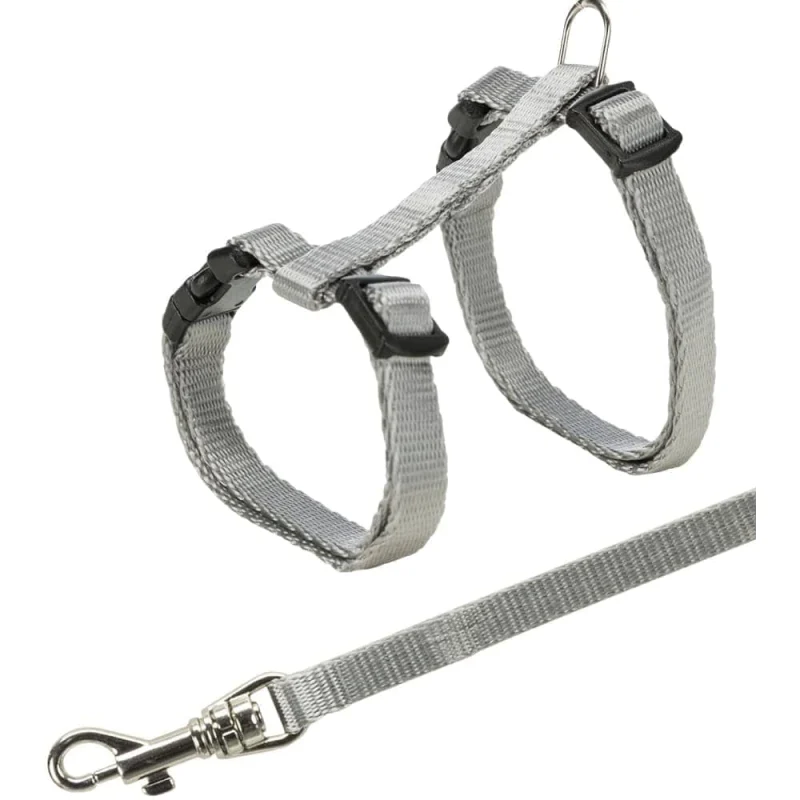 Trixie Harness With Leash For Kittens Grey