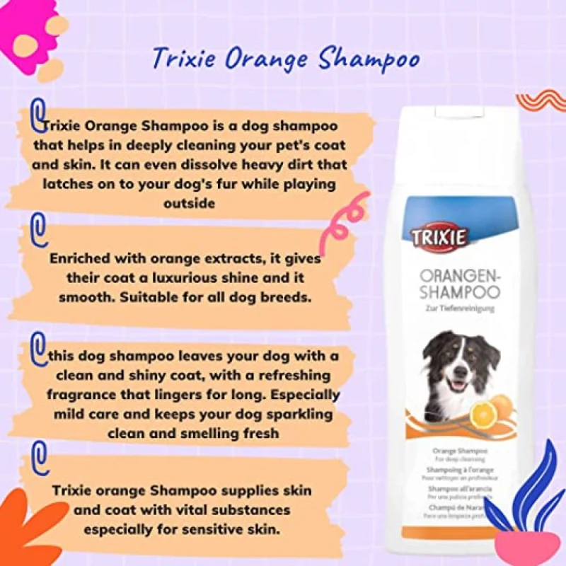 Trixie Orange Shampoo for Dogs — back view