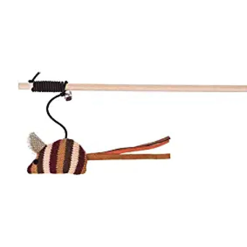 Trixie Playing Rod with Plush Mouse Toy for Cats — back view