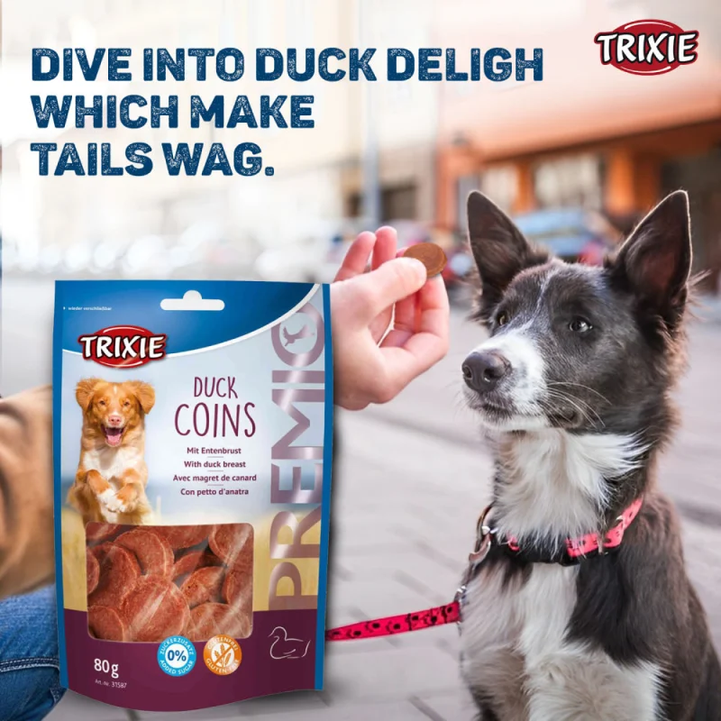 Trixie Premio Duck Coins Dog Treats — detail shot