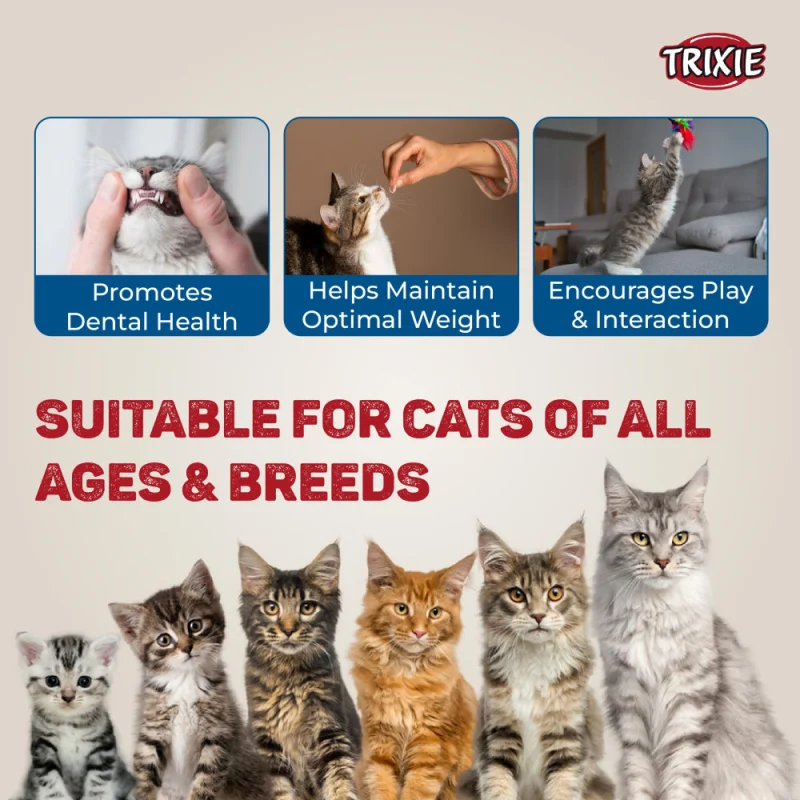 Trixie Premio Trainer Snack Mini Fish Nuggets Cat Treats — in use