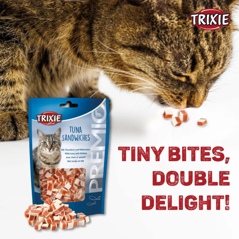 Trixie Premio Tuna Sandwiches Cat Treats — in use