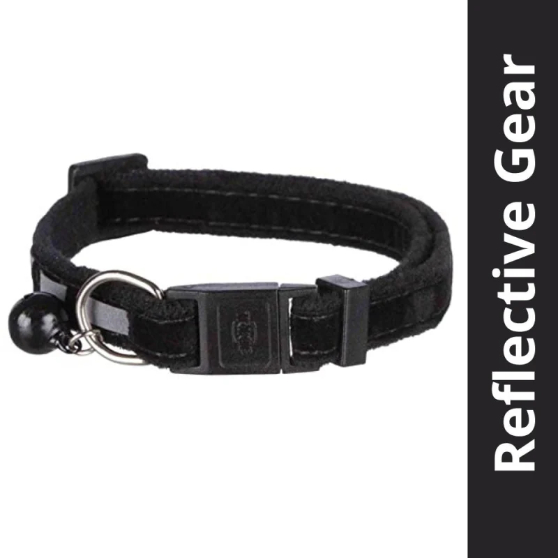 Trixie Safer Life Reflective Collar With Bell For Cats Black
