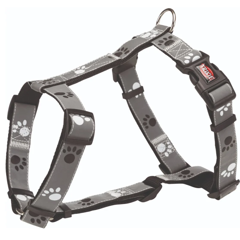Trixie Silver Reflect H Harness for Dogs — back view