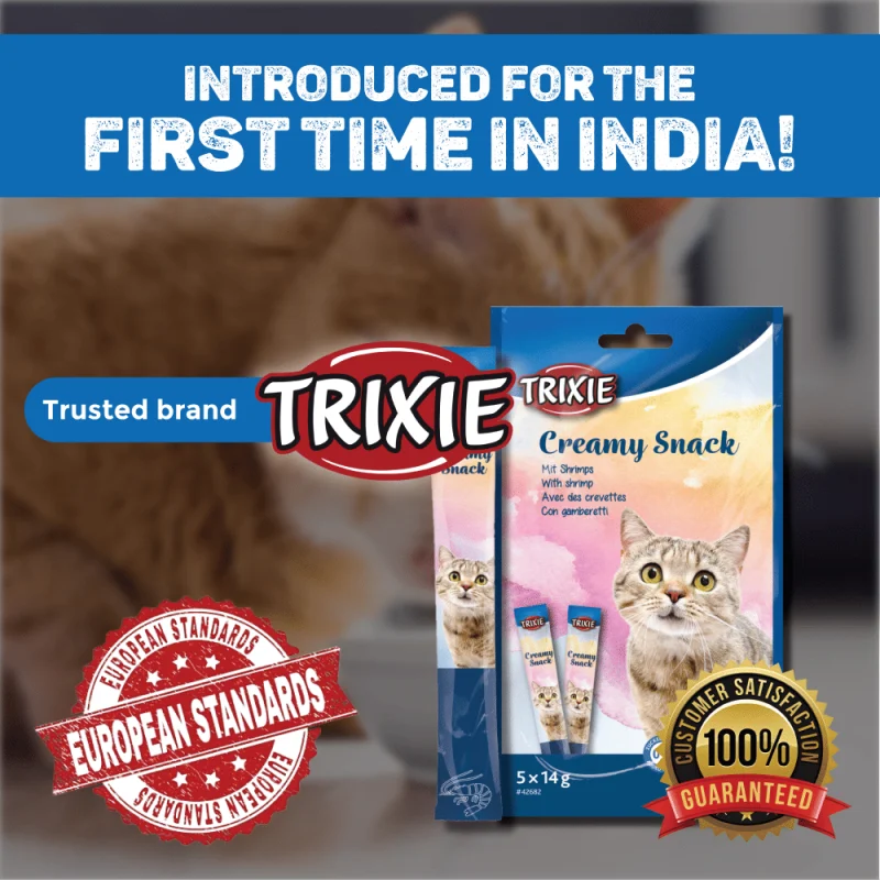 Trixie Snack with Shrimp Creamy Cat Treat — side view