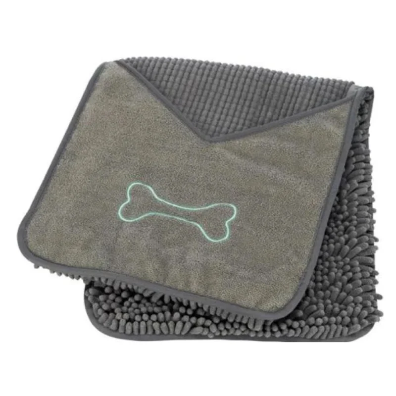 Trixie Towel with Mitt Pockets Microfibre for Dogs and Cats — back view