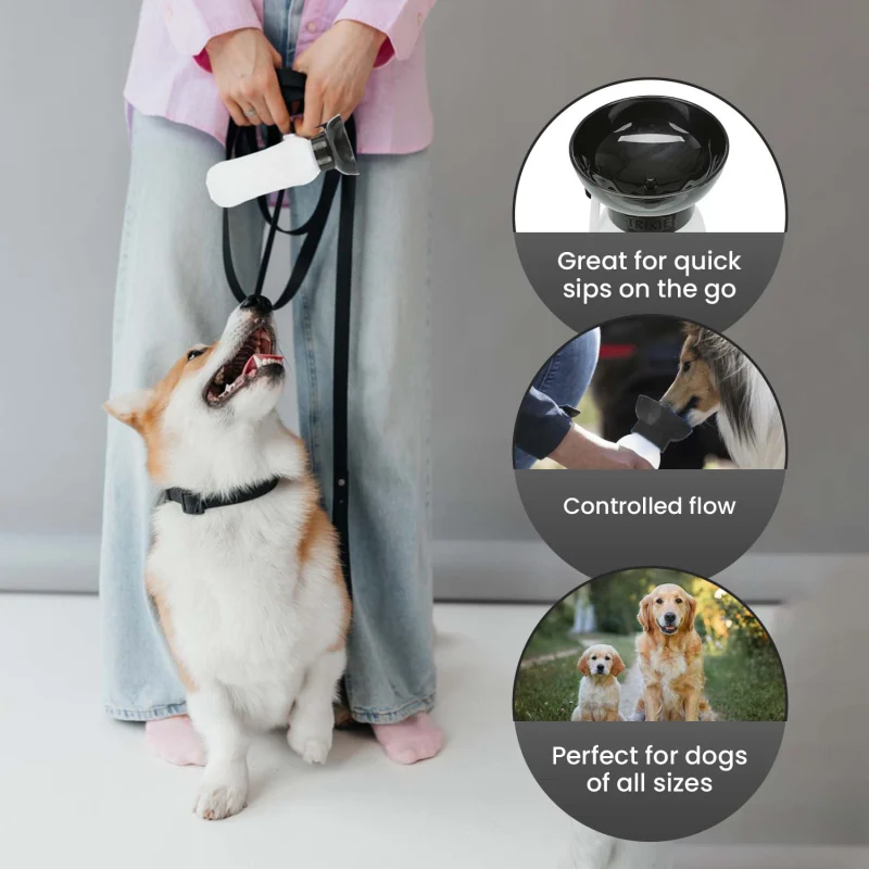 Trixie Travel Bottle with Bowl for Dogs and Cats — detail shot