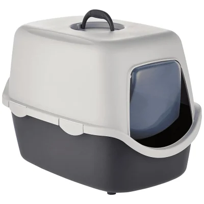 Trixie Vico Cat Litter Tray With Hood For Cats Dark Grey