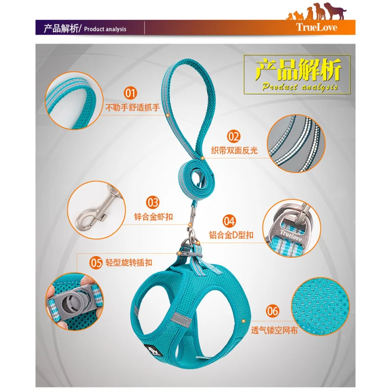 Truelove Mesh Harness & Leash Set for Cats and Small to Medium Dogs — in use