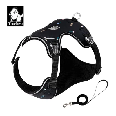 Truelove Ultra Light Harness Leash Set For Small Dogs Black