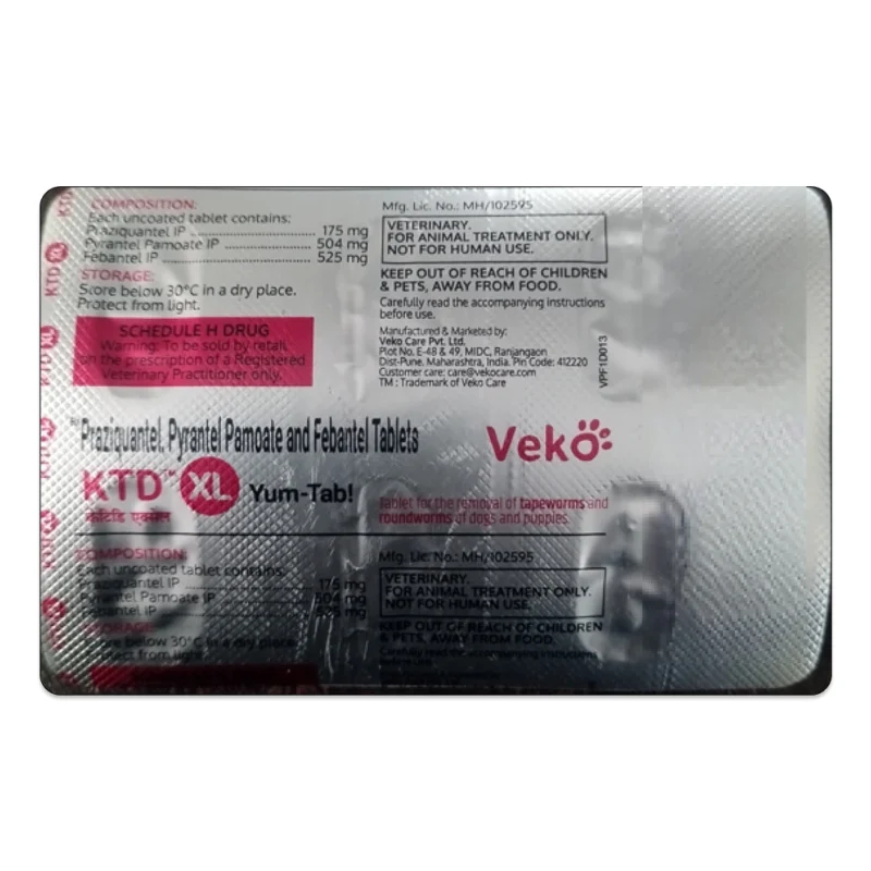 Veko KTD XL Yum Tablet Dewormer for Dogs — detail shot