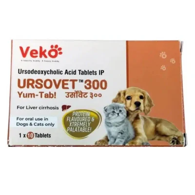 Veko Ursovet 300 (Ursodeoxycholic) Tablets for Dogs and Cats (pack of 10 tablets)