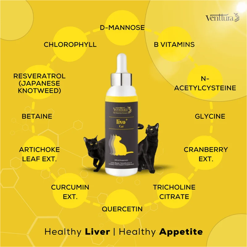 Venttura Liver Repair, Support Recovery & Recuperation Supplement for Cats — side view
