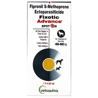 Vetoquinol Fixotic Advance (Fipronil) Tick & Flea Control Spot On for 40 to 60kg Dogs