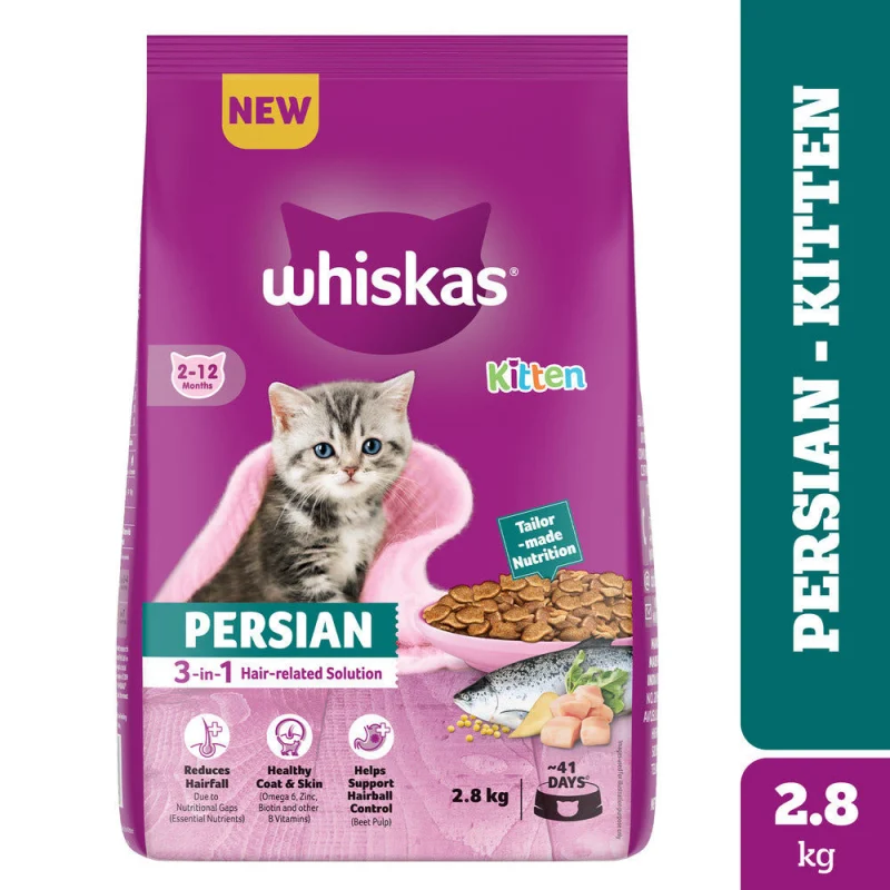 Whiskas (2 to 12 months) Persian Kitten Cat Dry Food — in use
