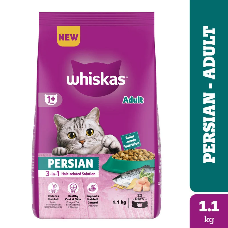Whiskas Persian (1+ Years) Adult Cat Dry Food — in use