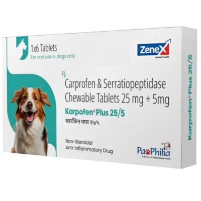 Zenex Karpofen Plus 25 5Mg Tablets Carprofen Serratiopeptidase For Dogs