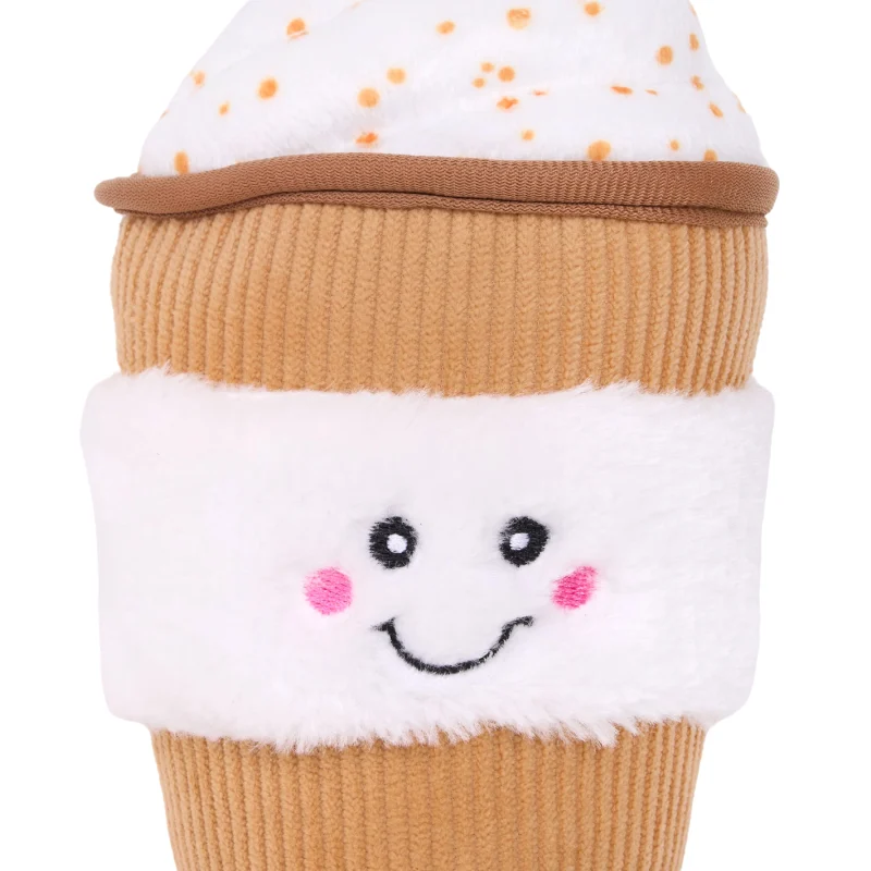 Zippy Paws NomNomz Puppaccino Plush Toy for Dogs — detail shot