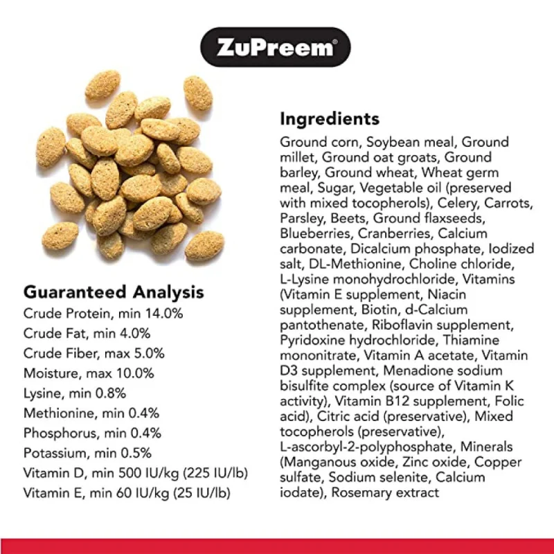ZuPreem Natural Avian Diets for Large Birds — detail shot